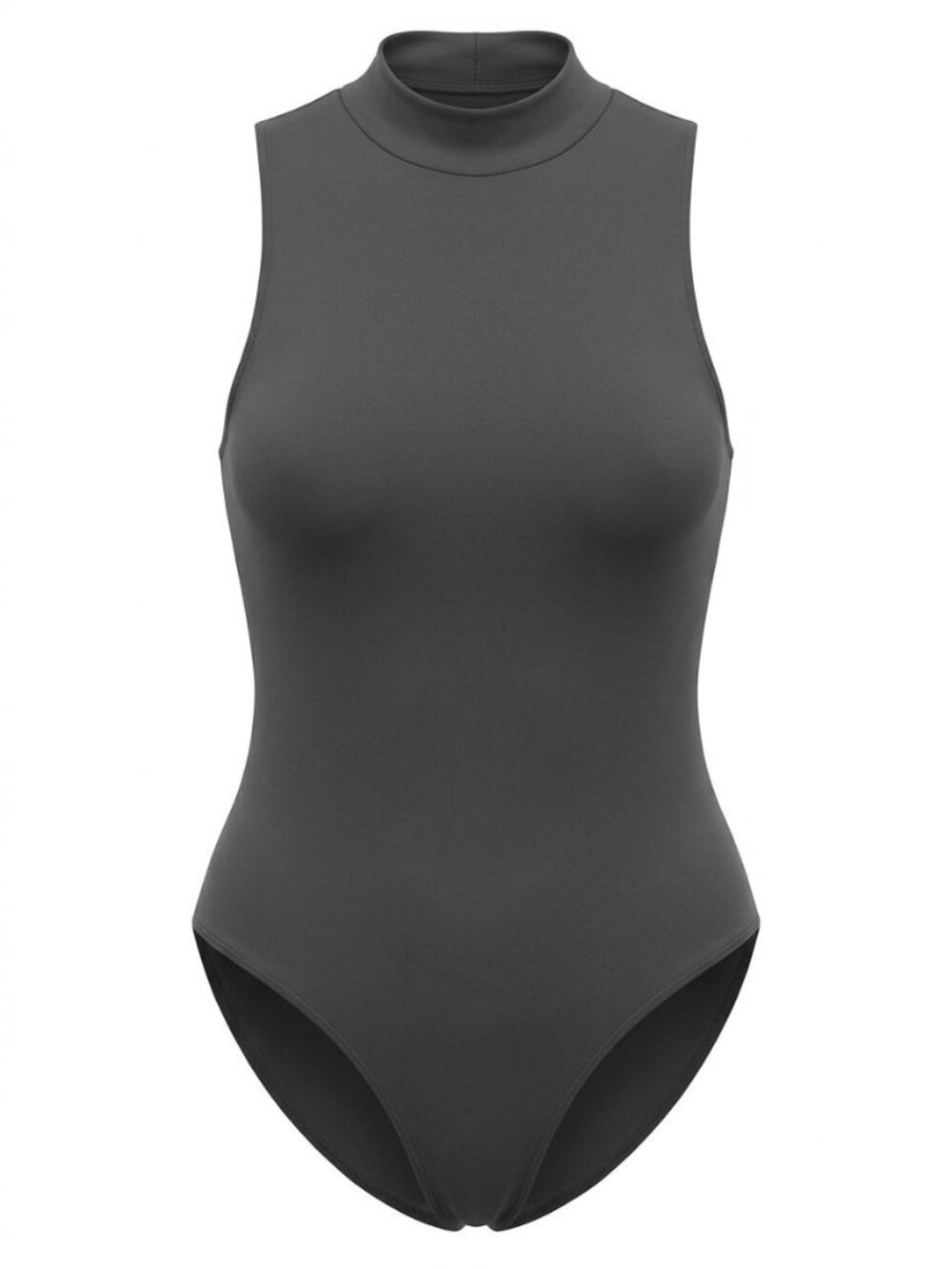 NWT A New Day Seamless Mock Neck Sleeveless Bodysuit Sz XL Gray Fitted Basics